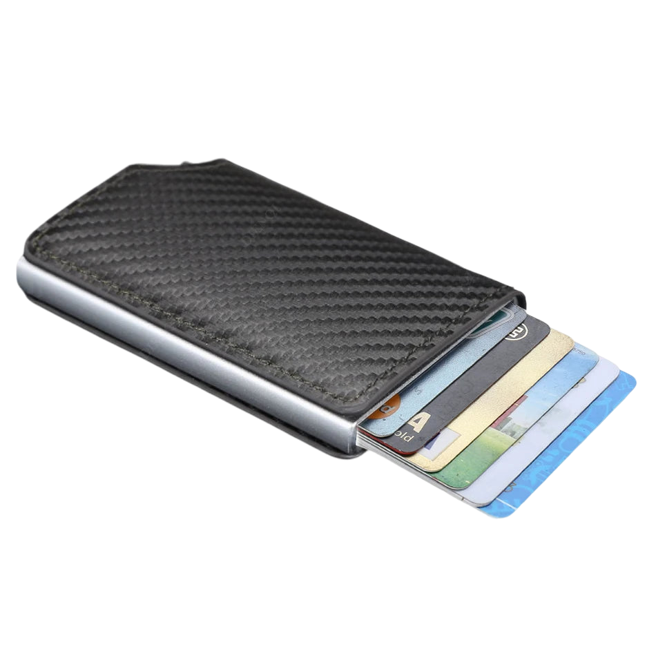 a close up of a wallet on a black background