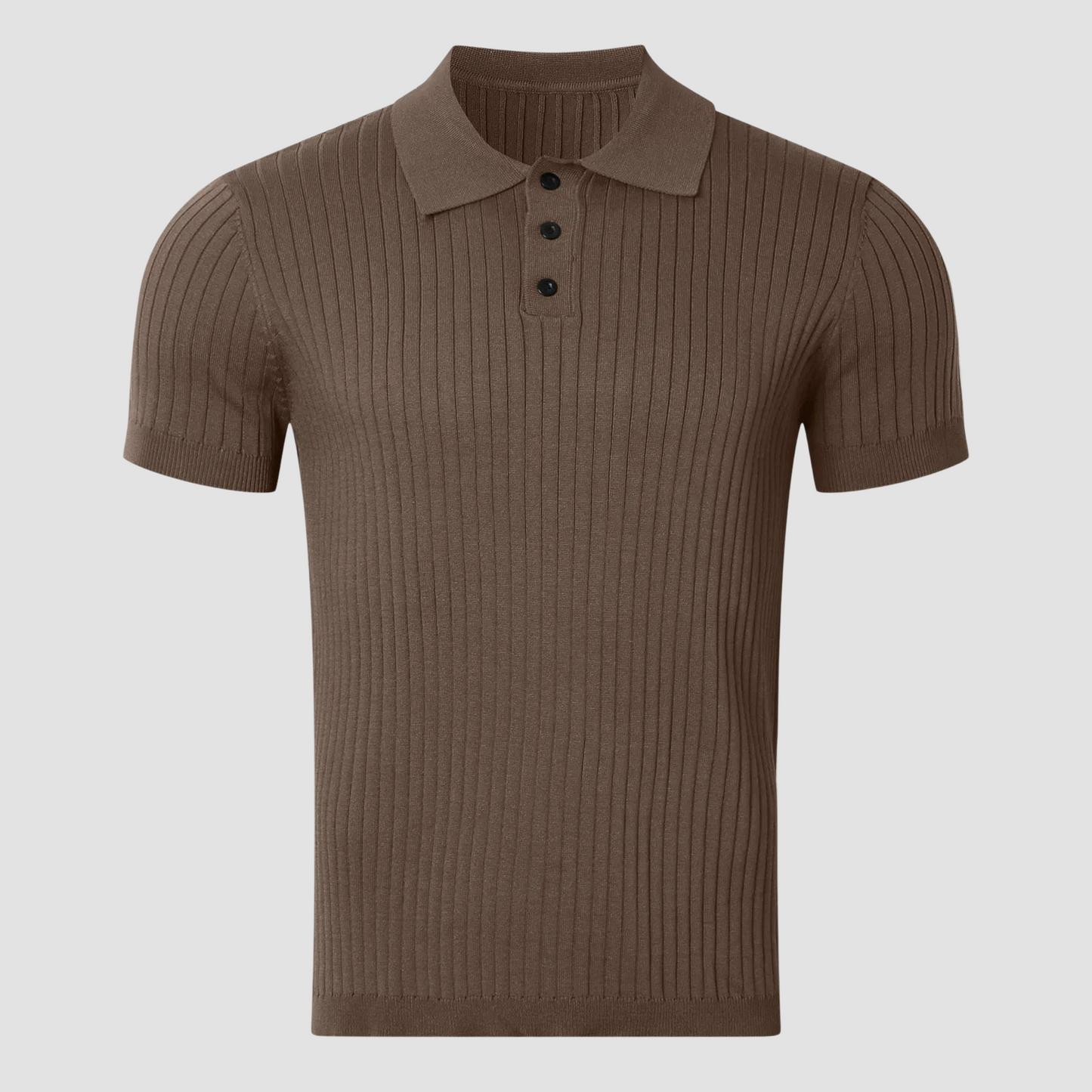 a brown polo shirt on a white background