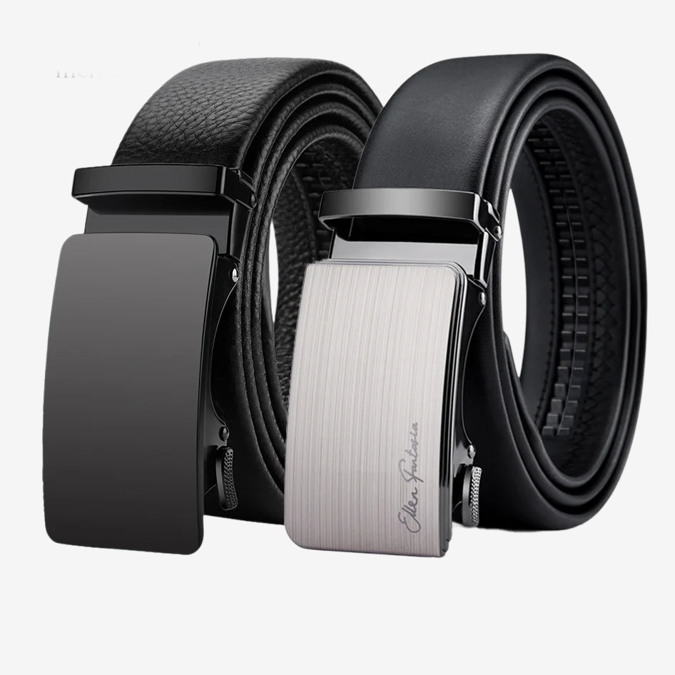 a belt with a black buckle and a white belt