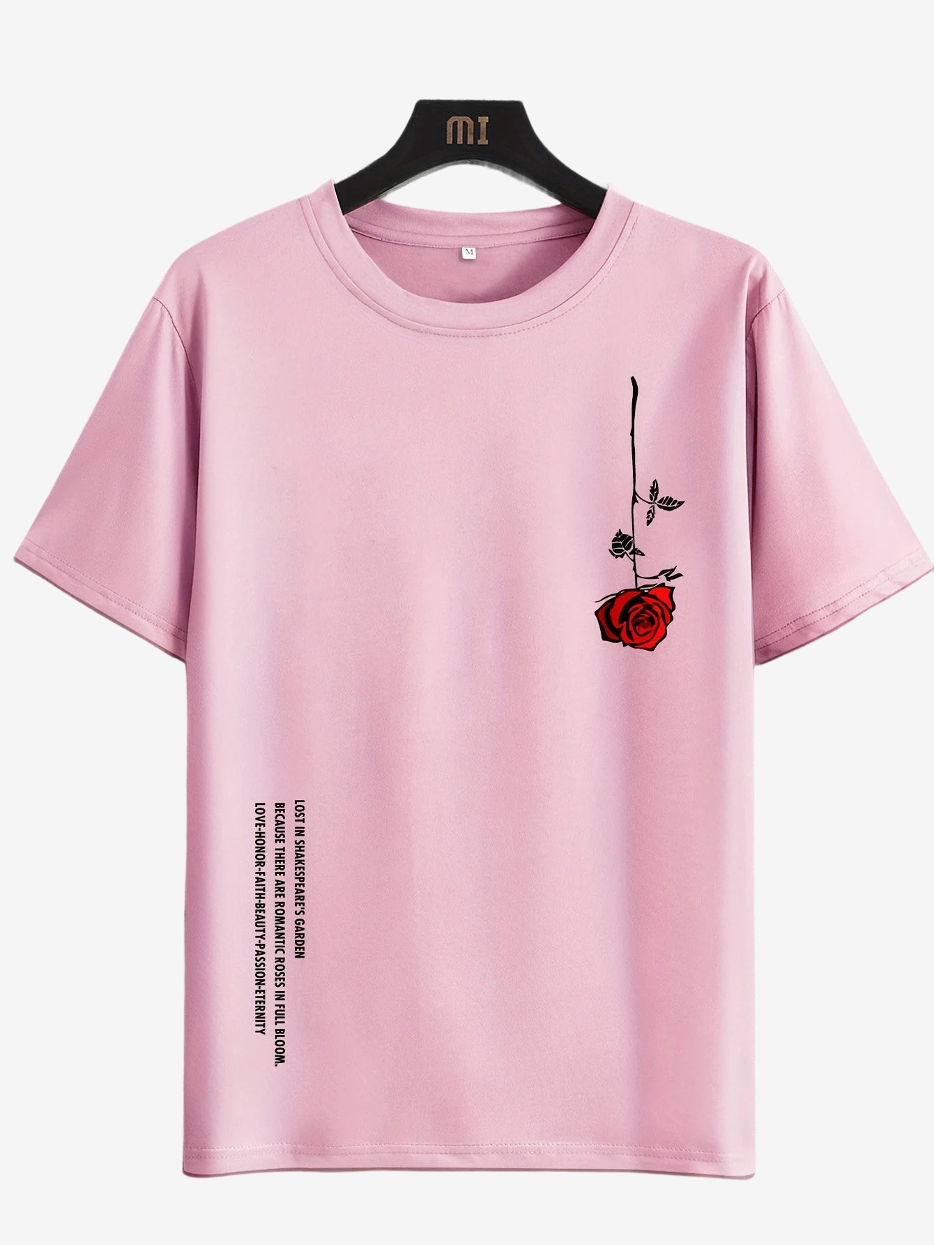 a pink t - shirt with a flower on it