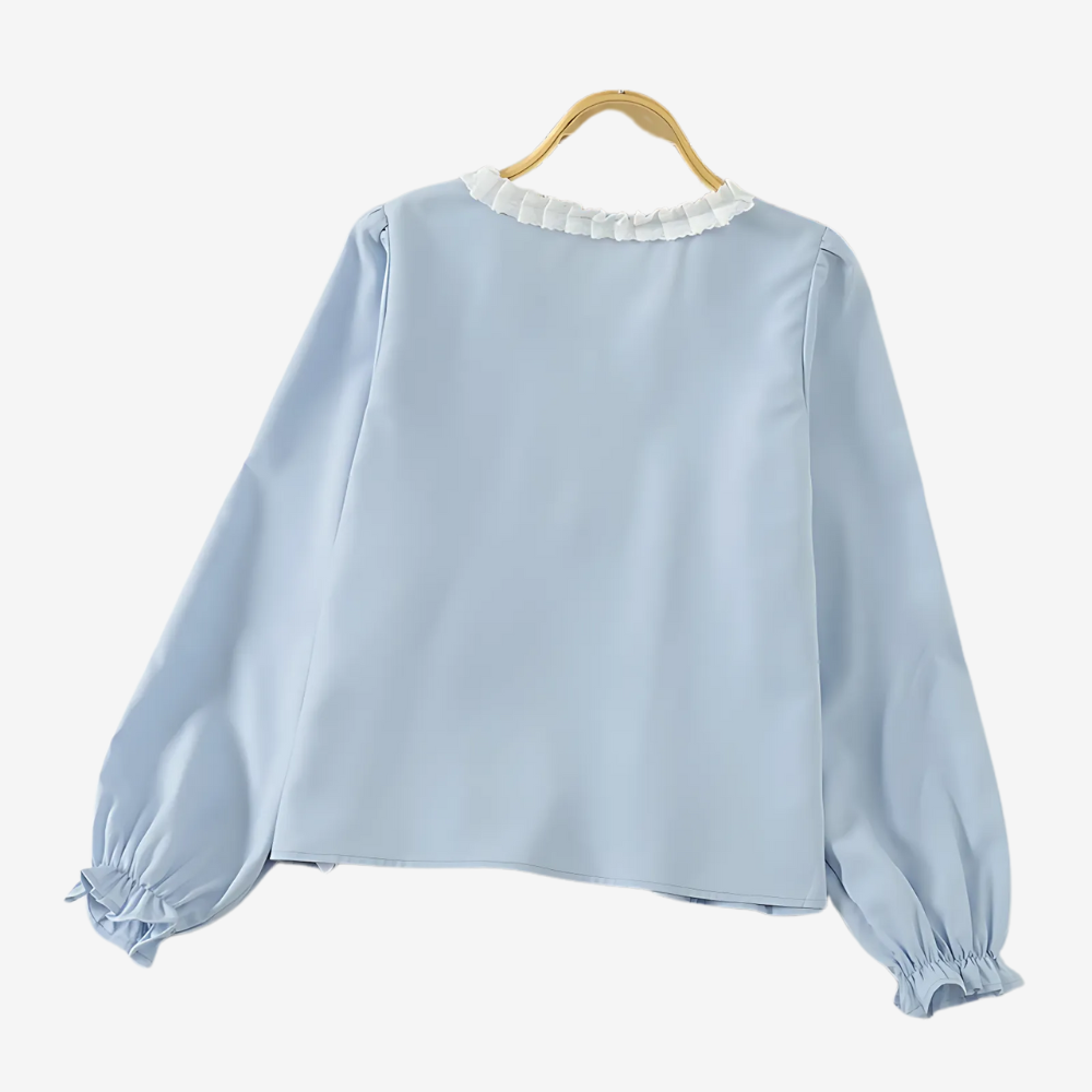 VONDA Women’s Casual Loose Tunic Top – Bohemian Flare Long Sleeve Blouse with Stand Collar (2024)