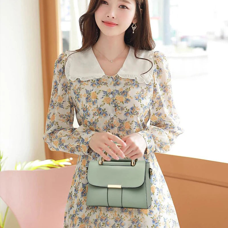 Chic Women's Small PU Leather Shoulder Bag – Stylish Everyday Tote for Shopping & Outings