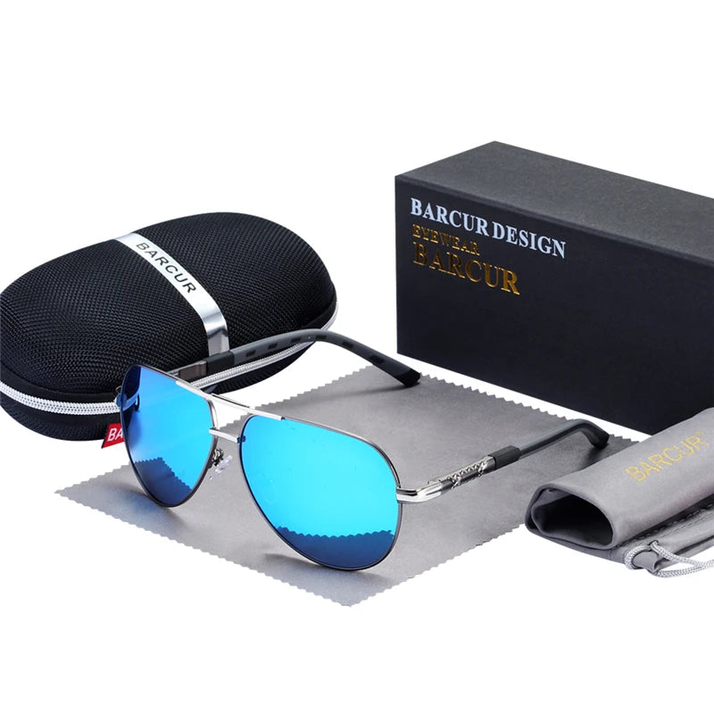 Stylish BARCUR Aluminum Vintage Polarized Sunglasses for Men