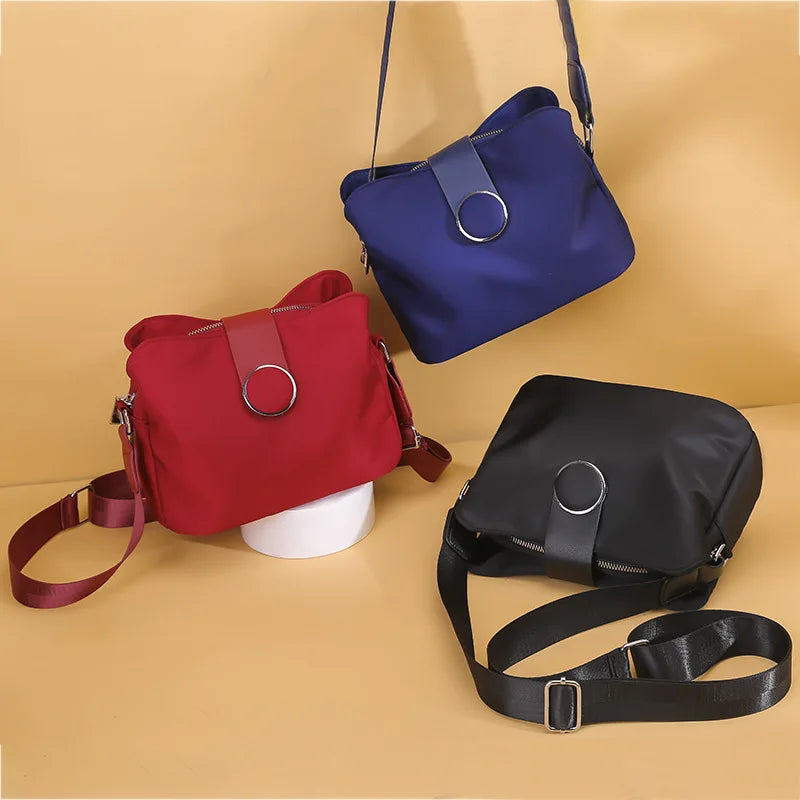 Vintage Waterproof Nylon Shoulder Bag – Lightweight Crossbody for Travel & Daily Use