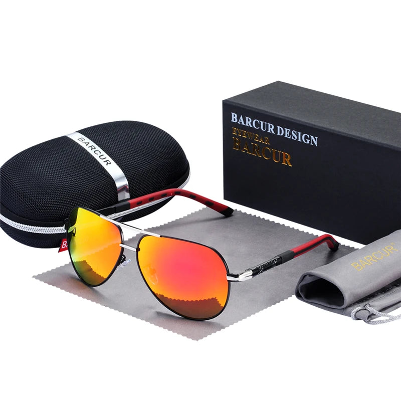 Stylish BARCUR Aluminum Vintage Polarized Sunglasses for Men