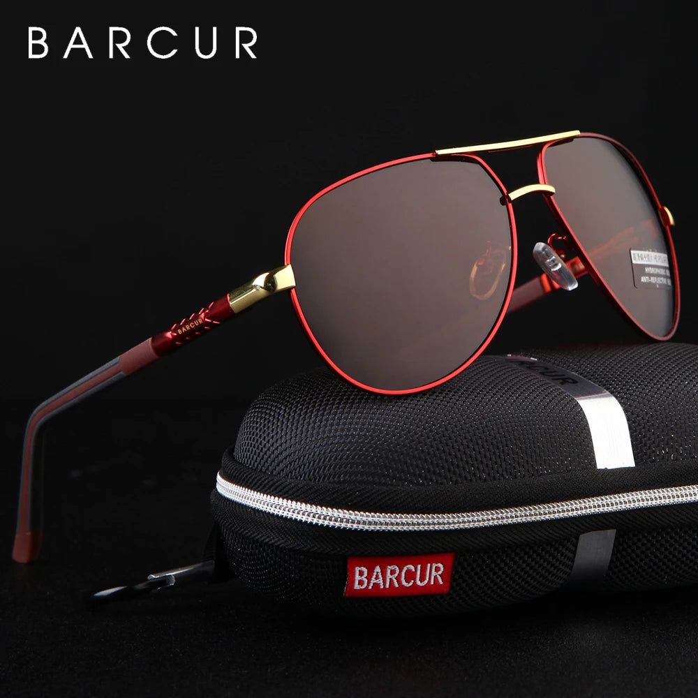 Stylish BARCUR Aluminum Vintage Polarized Sunglasses for Men