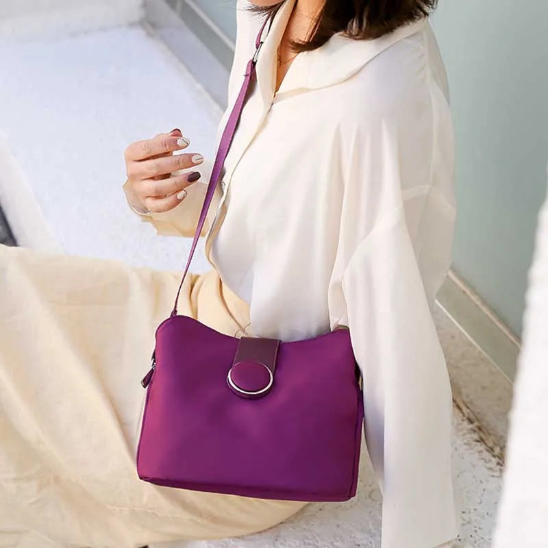 Vintage Waterproof Nylon Shoulder Bag – Lightweight Crossbody for Travel & Daily Use