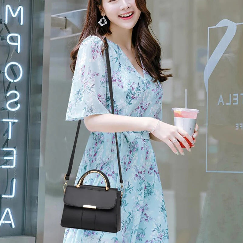 Chic Women's Small PU Leather Shoulder Bag – Stylish Everyday Tote for Shopping & Outings