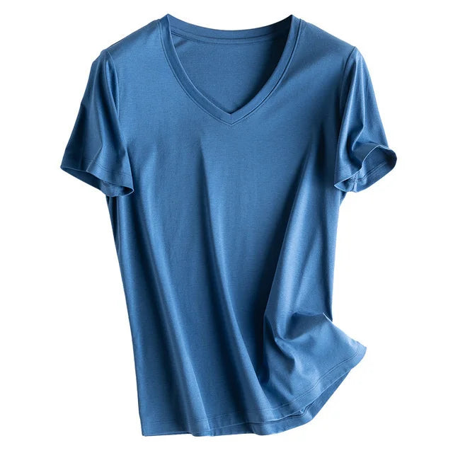 Soft Mulberry Silk Cotton T-Shirt for Women – Loose Fit, Round Neck, Short Sleeve, High-Quality Summer Top