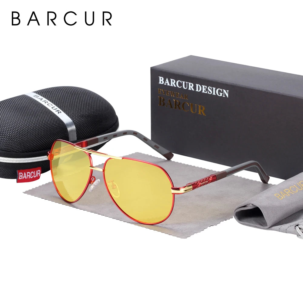Stylish BARCUR Aluminum Vintage Polarized Sunglasses for Men