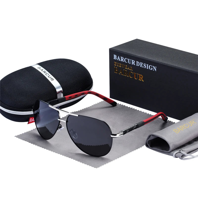 Stylish BARCUR Aluminum Vintage Polarized Sunglasses for Men