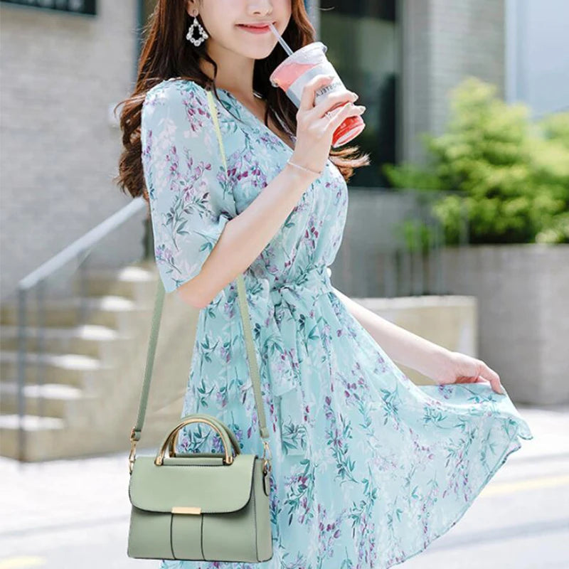 Chic Women's Small PU Leather Shoulder Bag – Stylish Everyday Tote for Shopping & Outings