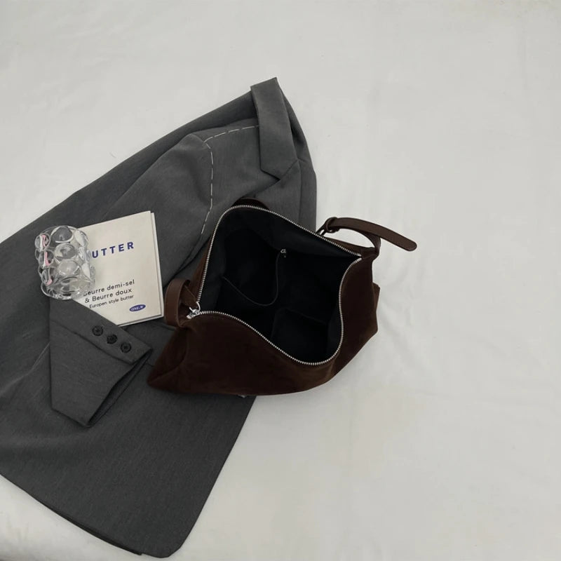 Women's Slouchy Vintage Frosted Suede New Fall/winter Shoulder Underarm Bag Simple Tote Bag Large Capacity Commuter Bag