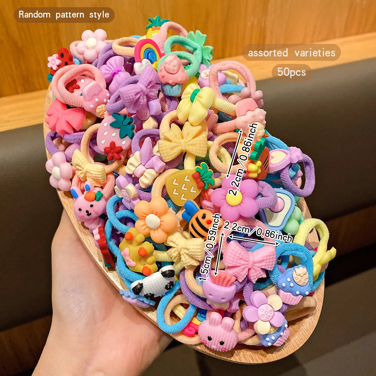 Charming 50 Cartoon Cute Styles Rubber Bands For Daily Use