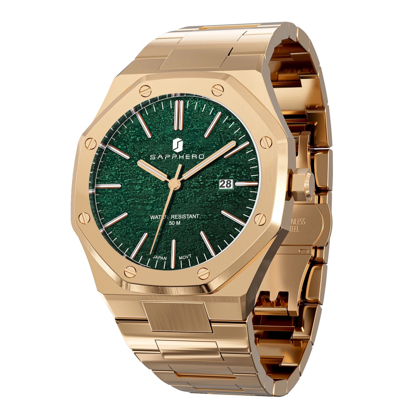 SAPPHERO Men's Luxury Waterproof Stainless Steel Watch Gift