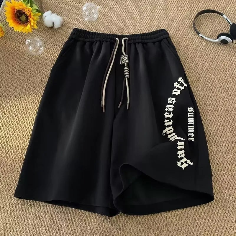 Men's Oversized Retro Print Shorts – Casual Beach & Sportswear