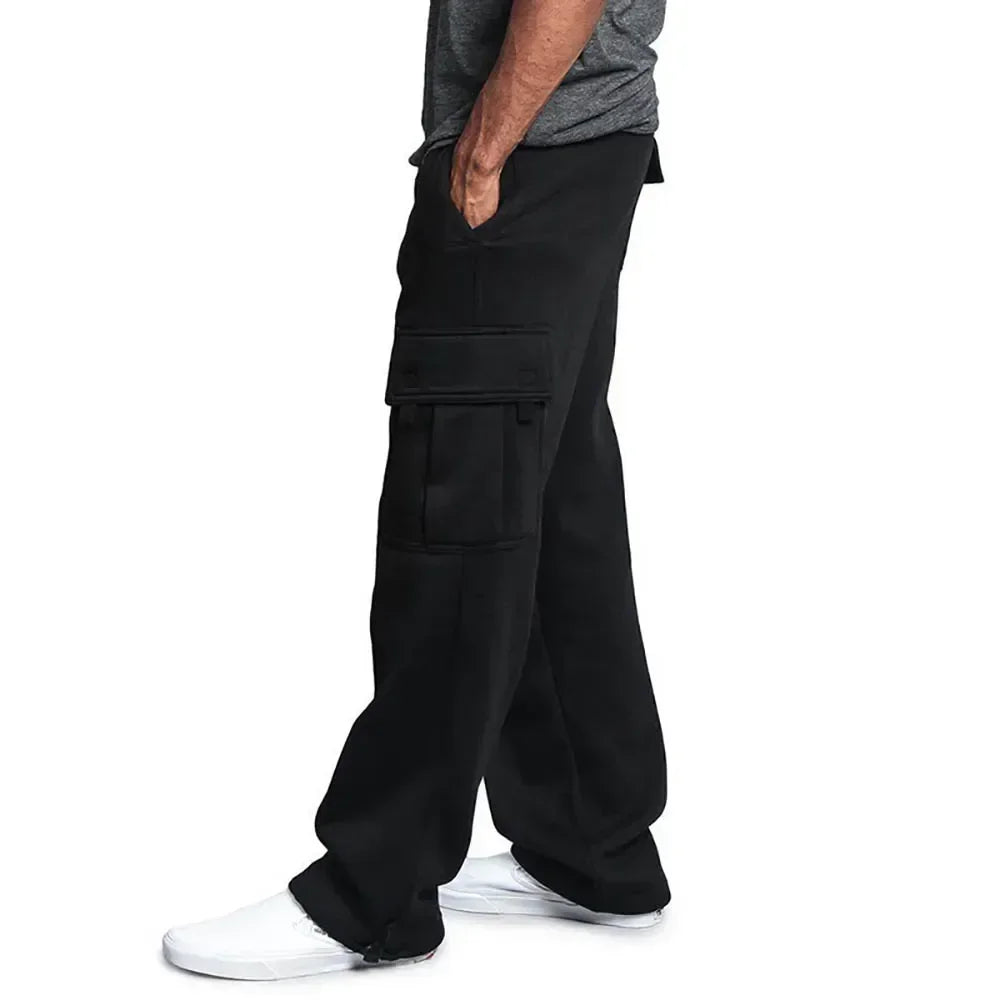 Men's Cargo Sweatpants Autumn Long Pants Loose Sport Fit Jogging Overalls Joggers Sweat Pocket Pants Cargo Trousers Streetwear