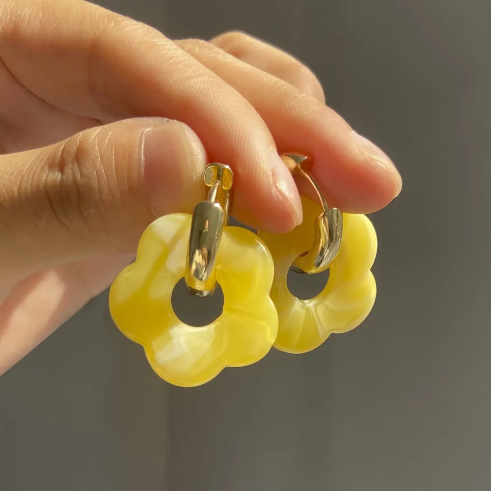 Vibrant Stylish 2024 New Multicolor Flower Drop Earrings for Women