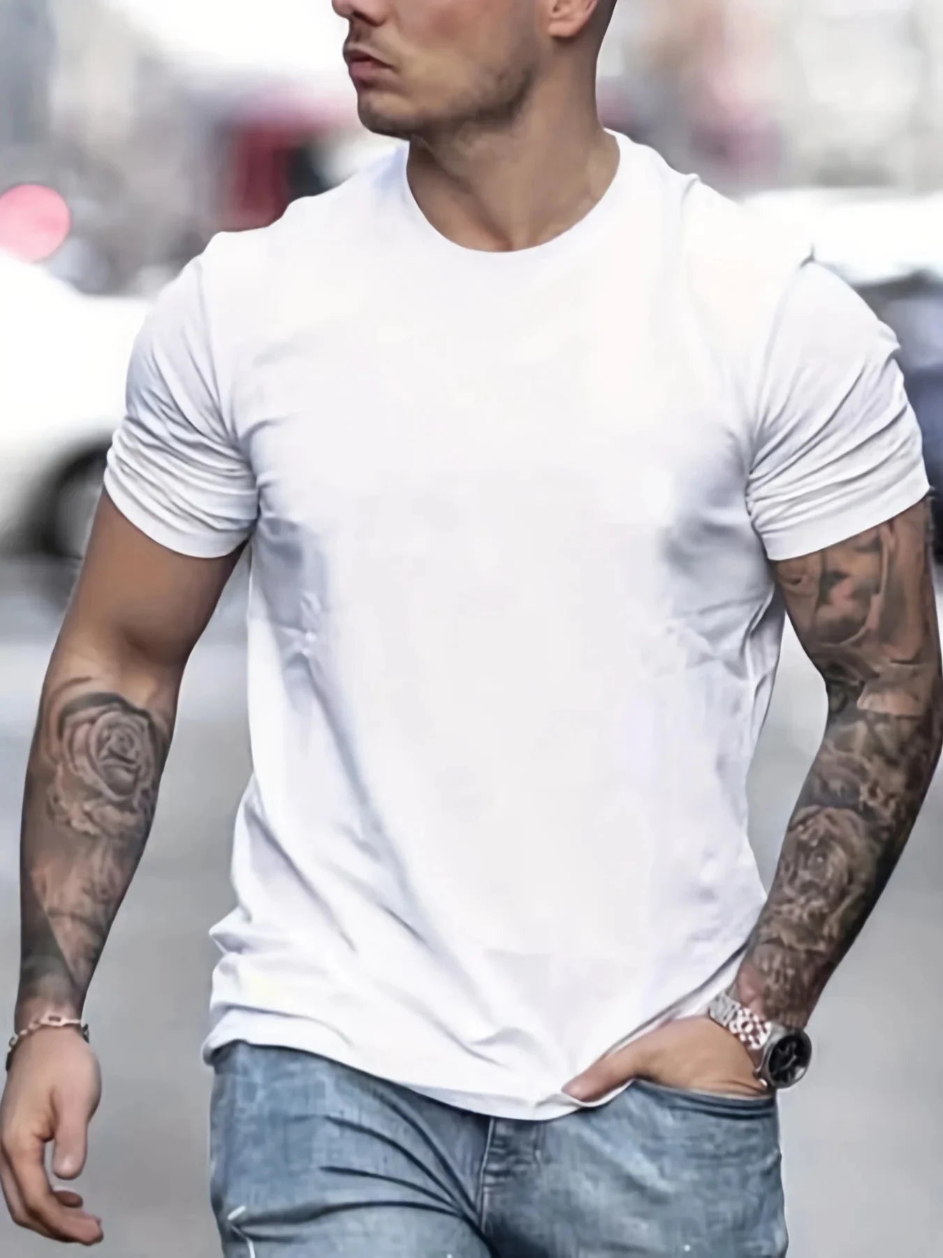 Comfortable Plus Size Los Angeles Cotton T-Shirt for Men