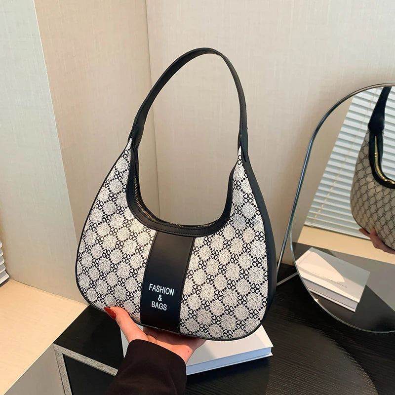 Vintage Letter Design Crossbody Shoulder Bag for Women – Stylish Messenger Handbag, High-Quality Hobo Purse