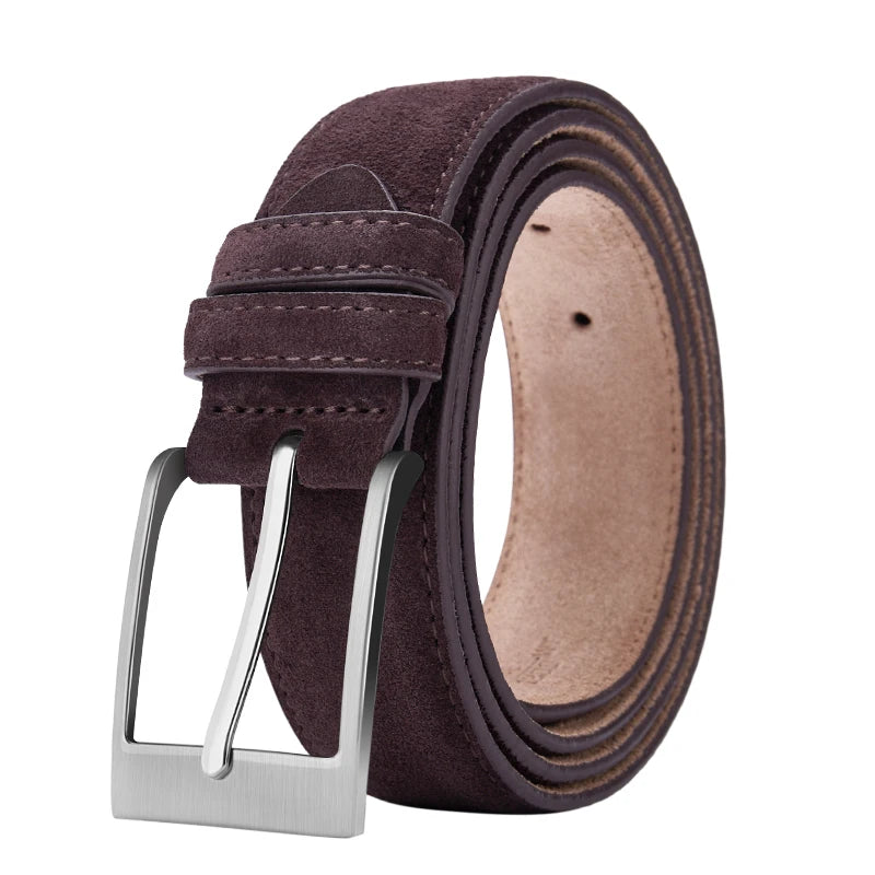 Luxury Sude Belts Cow Leather for Men and Ladies