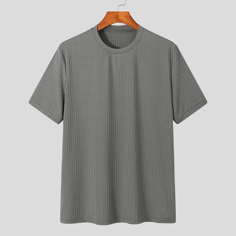 Light Luxury Summer Men's O Neck Long Sleeve T Shirt