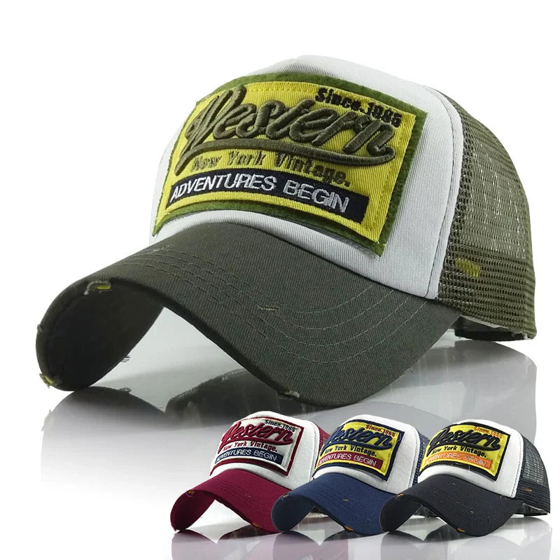 Summer Mesh Trucker Hat For Men Women Adjustable Sun Protection