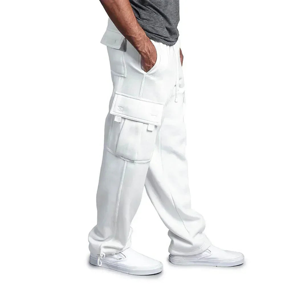 Men's Cargo Sweatpants Autumn Long Pants Loose Sport Fit Jogging Overalls Joggers Sweat Pocket Pants Cargo Trousers Streetwear
