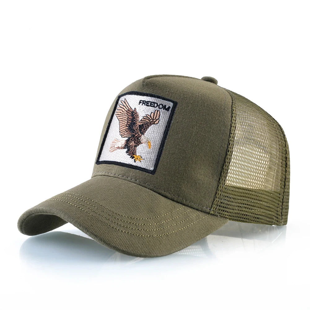 Fashion Trucker Caps With Embroidery Goat Patch For All Seasons
