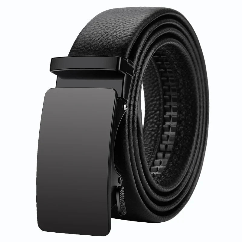 Genuine Leather Belt for Men with Durable Metal Buckle