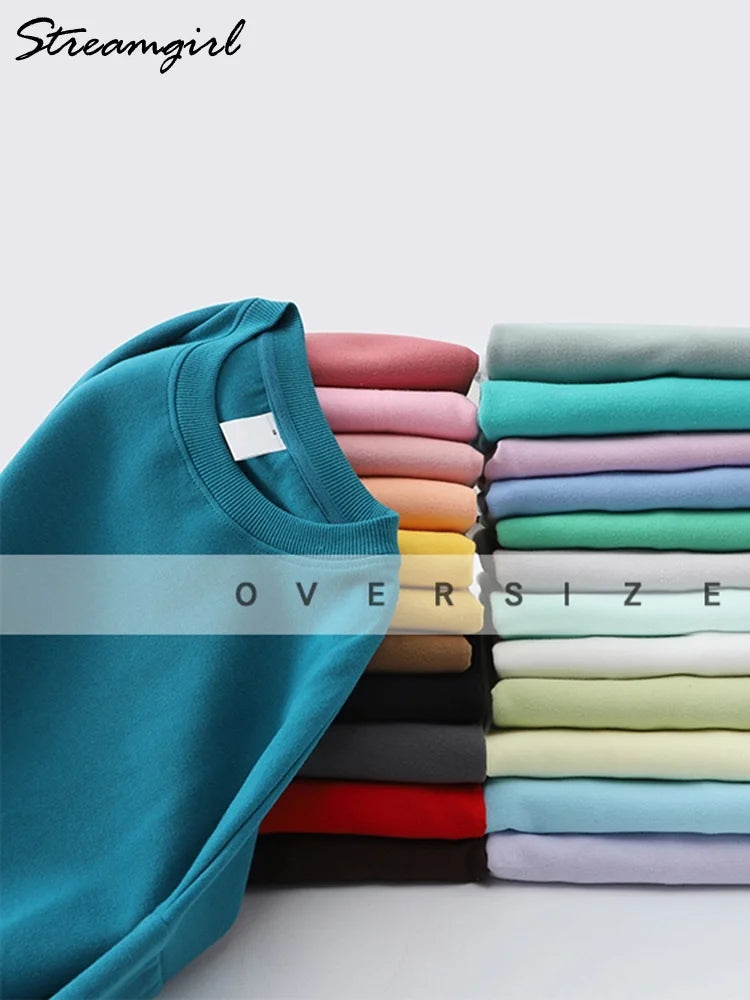 Premium Soft Cotton Pullover Trendy Oversized Sweatshirt for Women