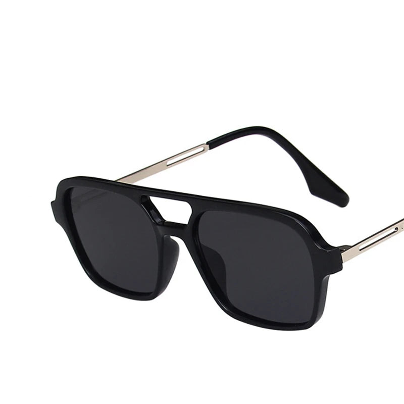 Chic Retro Double Bridges Sunglasses for Trendy Style and UV Protection