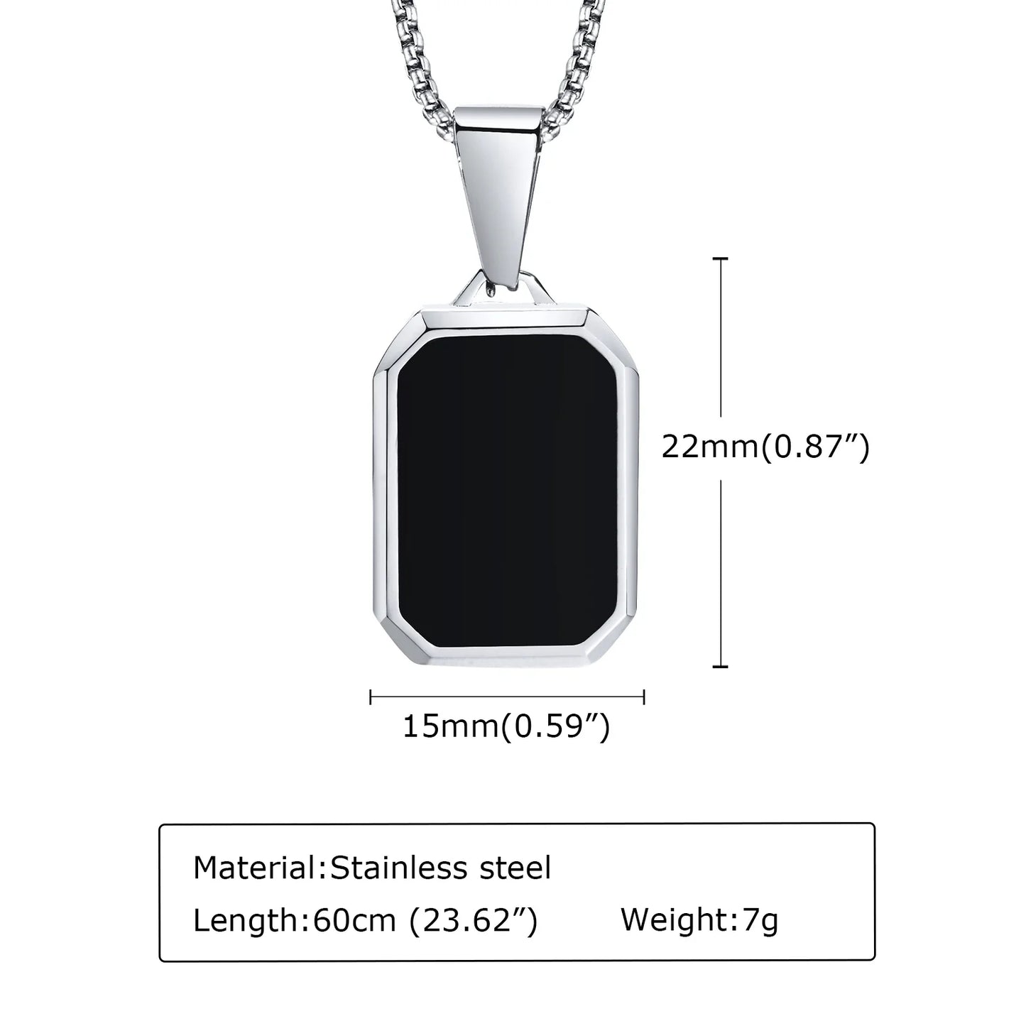 Trendy Pendant Necklaces for Men with Square Natural Stone