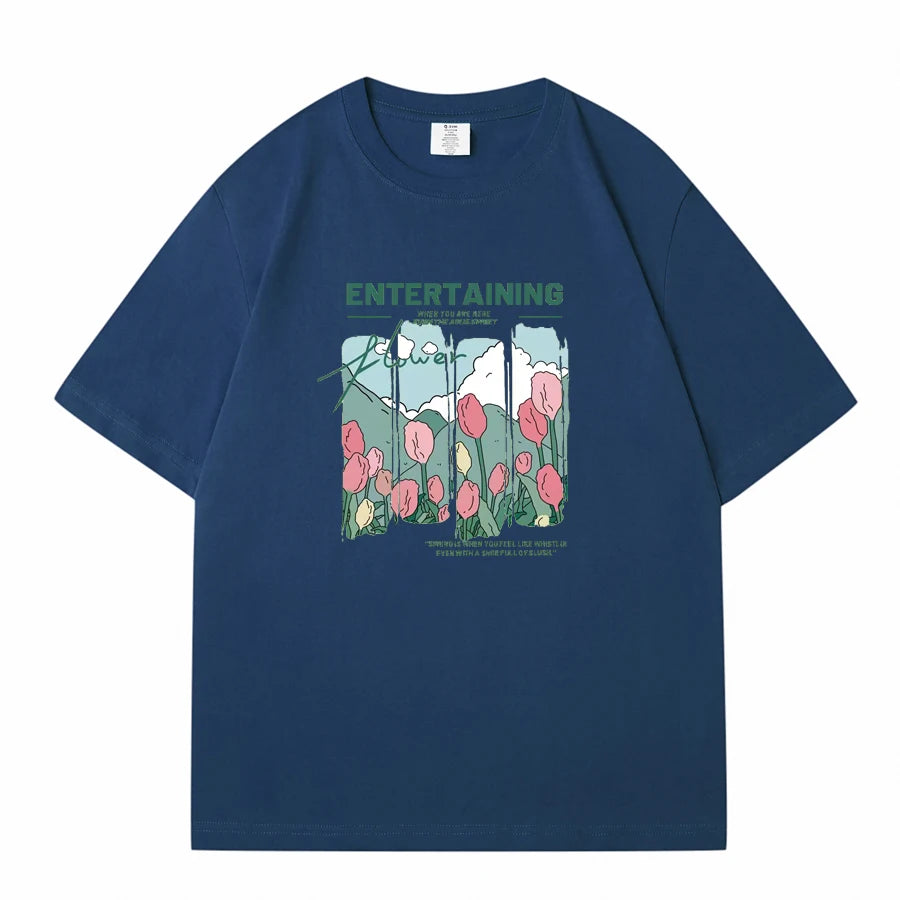 Stylish WAVLATII Women Summer Floral T-Shirts for Casual Wear