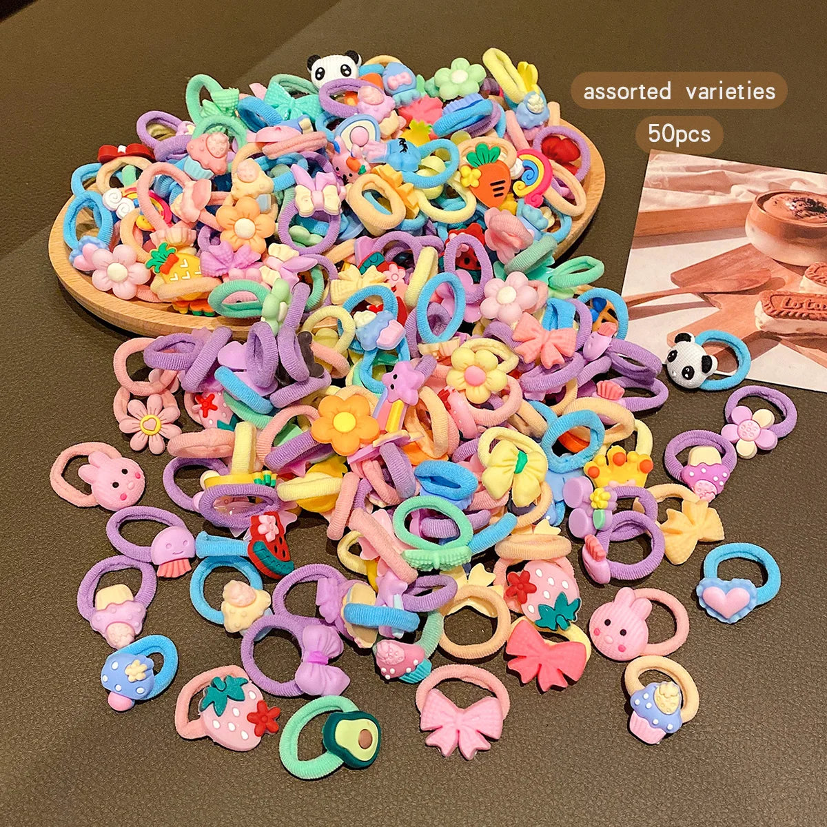 Charming 50 Cartoon Cute Styles Rubber Bands For Daily Use