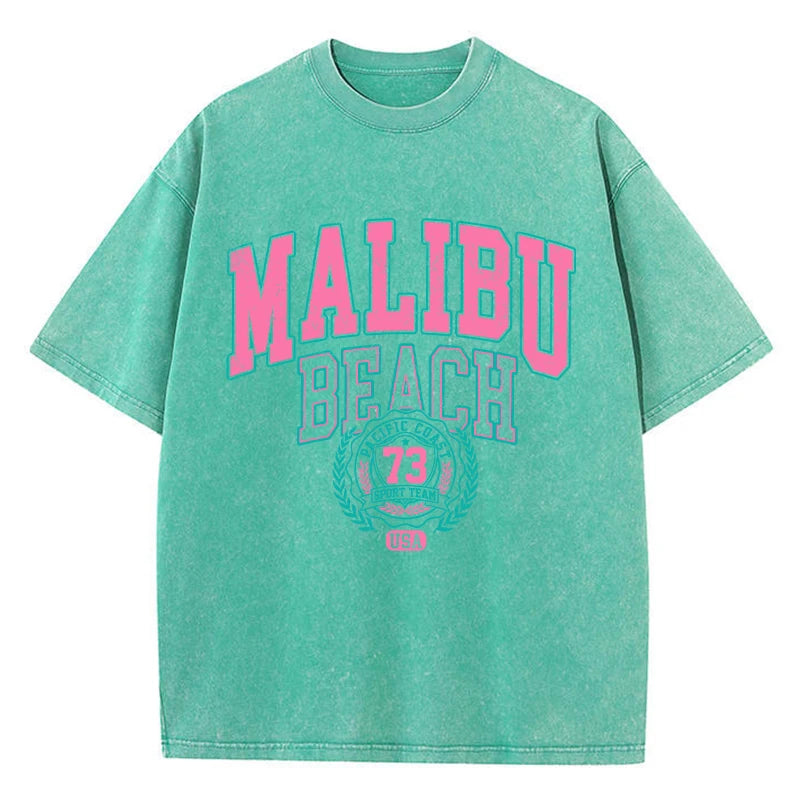 Comfortable Malibu Beach Washed T-Shirt for Women