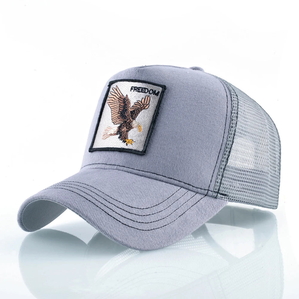 Fashion Trucker Caps With Embroidery Goat Patch For All Seasons