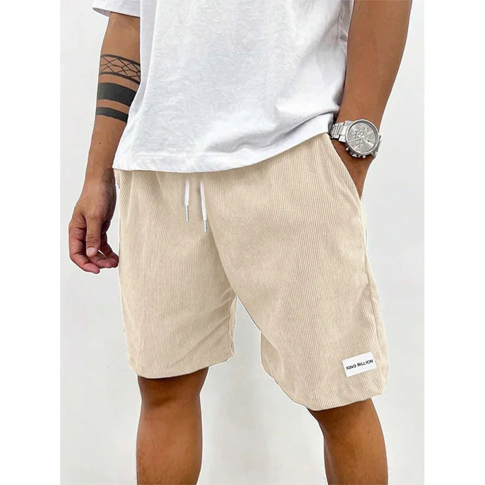 Men's Corduroy Casual Shorts – Lightweight Summer Sweatpants, Beach & Sportswear