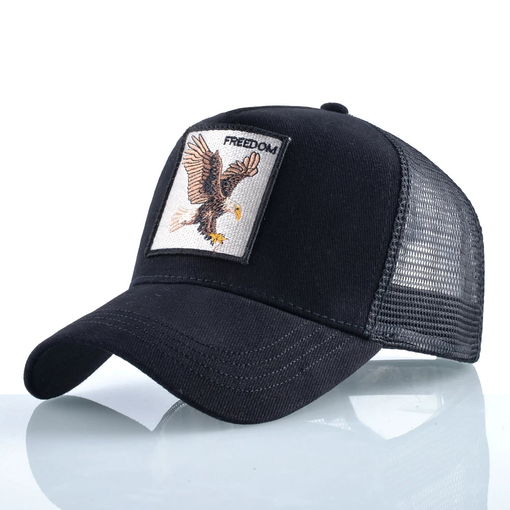 Fashion Trucker Caps With Embroidery Goat Patch For All Seasons