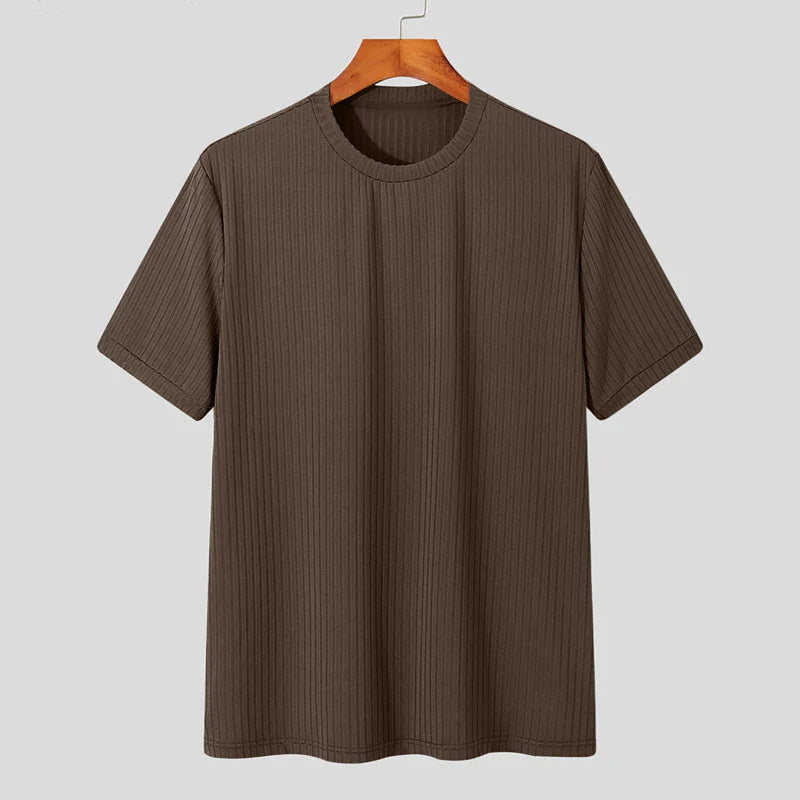 Light Luxury Summer Men's O Neck Long Sleeve T Shirt