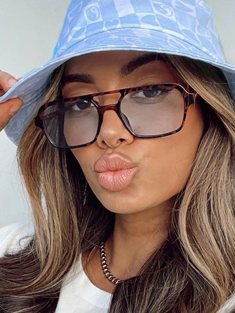 Chic Retro Double Bridges Sunglasses for Trendy Style and UV Protection