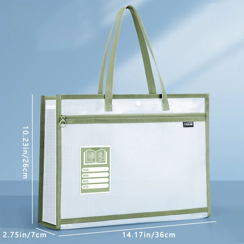 Large Capacity Transparent Waterproof File Folder – Self-Adhesive Office Supplies Folder for Organization