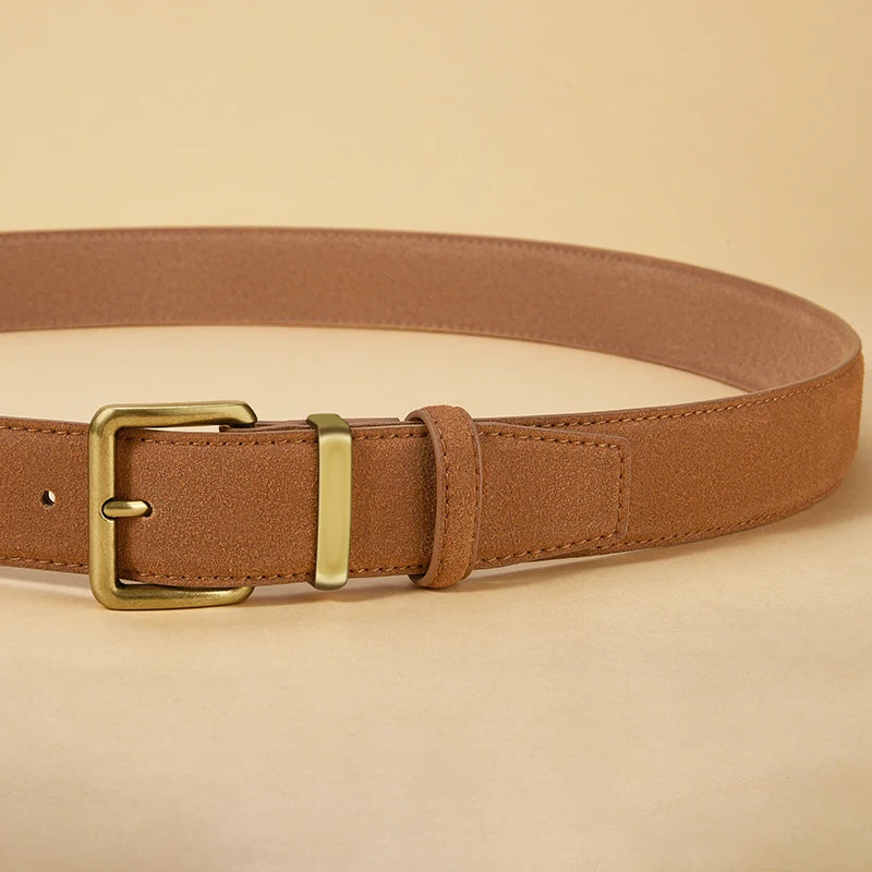 Fashion Suede Cowhide Women's Belts - Stylish Genuine Leather Girdle
