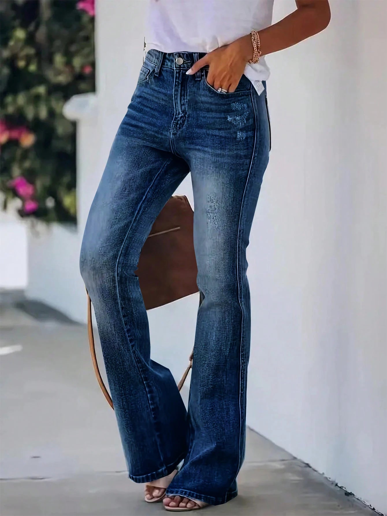 New Hot Women's Horn Jeans High Waist Slimming Fit