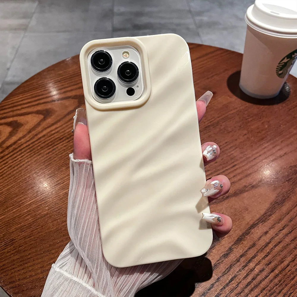 Vibrant Fashion Ripple Phone Case For iPhone 16 15 14 Pro Max Shockproof Protection