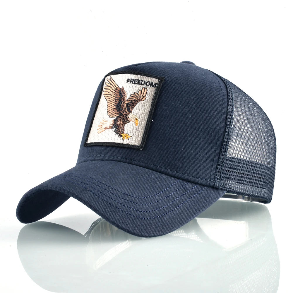 Fashion Trucker Caps With Embroidery Goat Patch For All Seasons