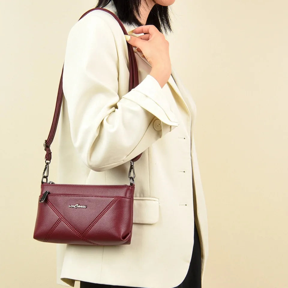 Small Crossbody PU Leather Bag – Solid Color Women’s Tote Shoulder Bag, Clutch Purse Handbag