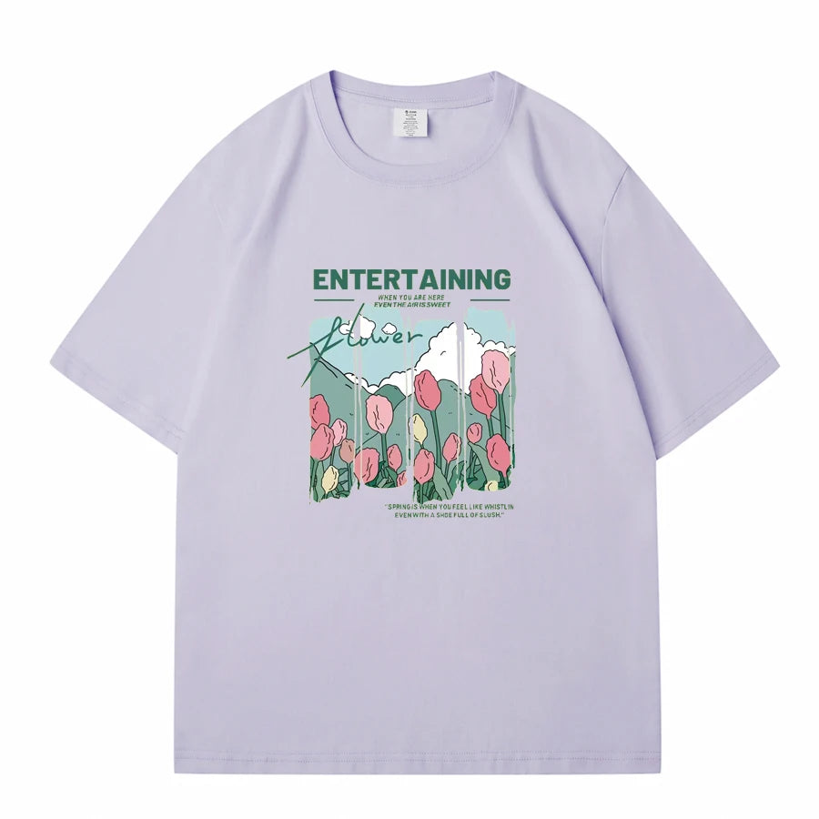 Stylish WAVLATII Women Summer Floral T-Shirts for Casual Wear