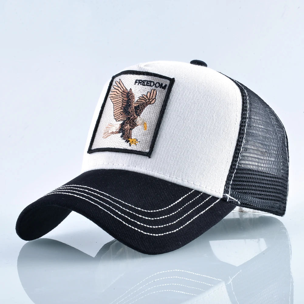 Fashion Trucker Caps With Embroidery Goat Patch For All Seasons