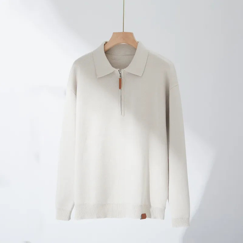 Luxury Knitted Polo Shirt for Casual Autumn Style